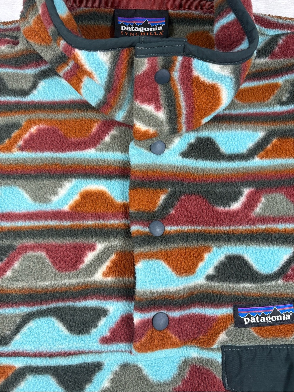 Patagonia Lightweight Synchilla Snap-T Pullover Delta Cinder Red Large Fleece - Picture 5 of 12